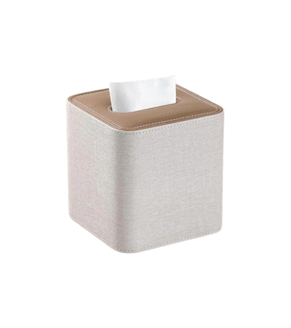 Premium Linen-Leather Tissue Box Cover