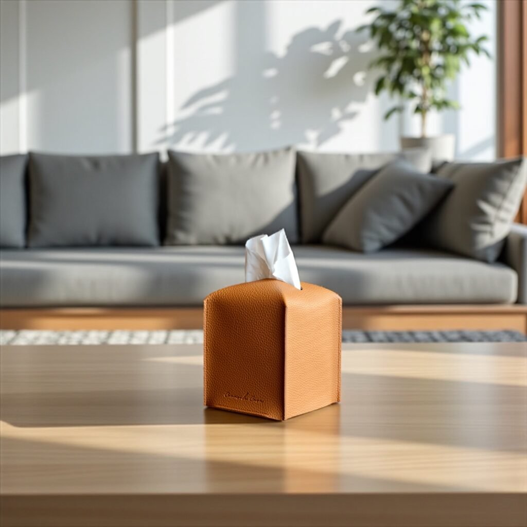 Classic PU Leather Tissue Box by Connsole Casa